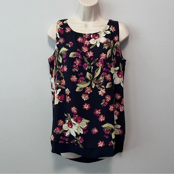 Chico's Reversible Floral to Solid Tank Top Size S  NWT! - Picture 1 of 6